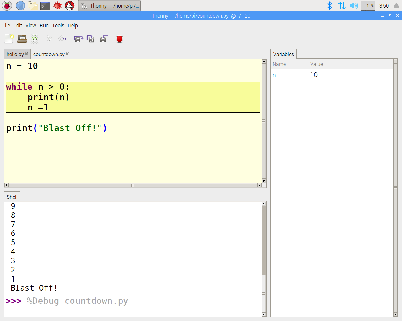 open shell thonny python ide raspberry pi