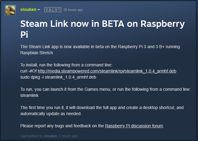 steam on raspberry pi 4