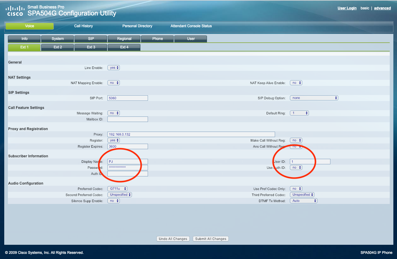  Configuring a VoIP phone: just change User ID and Password